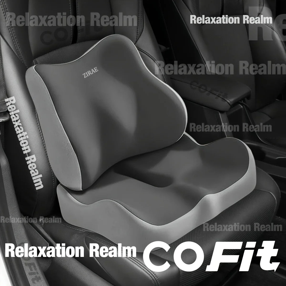 Memory Foam Seat Cushion - Lumbar Support Pad for Car, Office Chair & Desk Use
