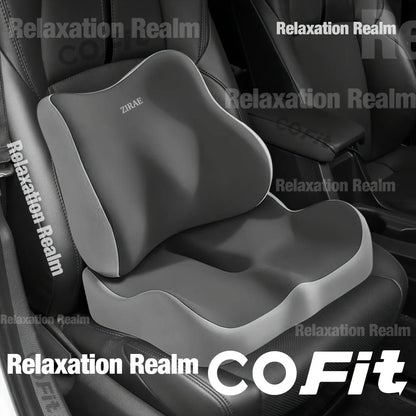 Memory Foam Seat Cushion - Lumbar Support Pad for Car, Office Chair & Desk Use