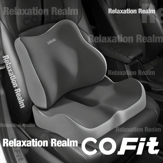 Memory Foam Seat Cushion - Lumbar Support Pad for Car, Office Chair & Desk Use