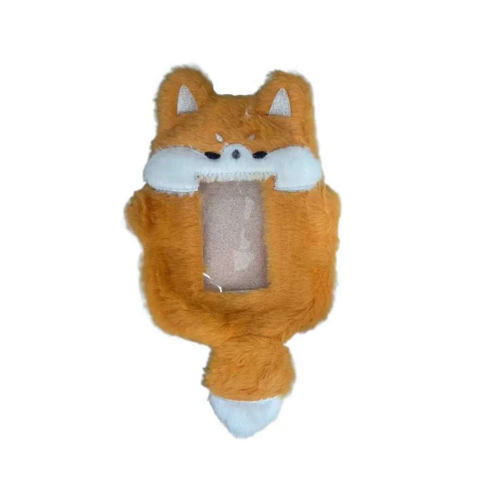 Cute Fox Photocard Case Keychain - Cartoon Student Card Holder & Idol Photo Protective Cover