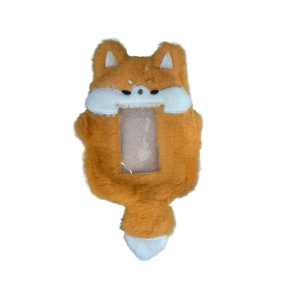 Cute Fox Photocard Case Keychain - Cartoon Student Card Holder & Idol Photo Protective Cover