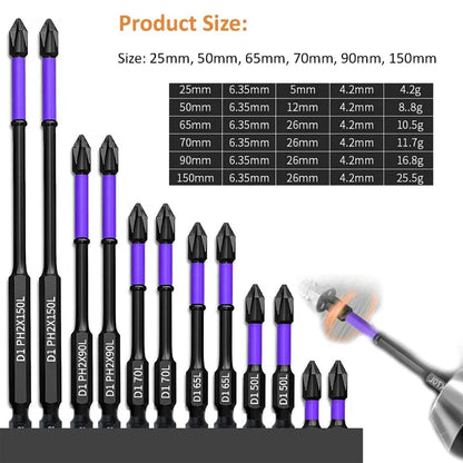 5–60PCS PH2 Magnetic Impact Driver Bit Set – Alloy Steel Cross Screwdriver Bits for Drill & Screw Driving Non-Slip Tool Kit