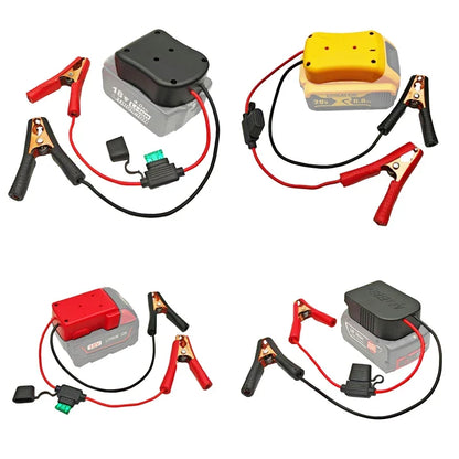 Car Emergency Power Starter Adapter - 18V Lithium Battery Jump Starter Connector for Bosch Makita Milwaukee Dewalt