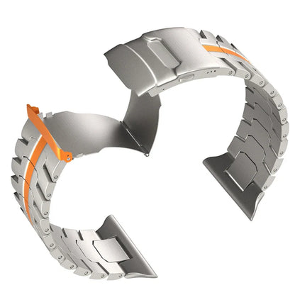 Titanium Color Stainless Steel Band for Apple Watch Ultra 2, iWatch 10/9/8/7/SE – 49mm/46mm/45mm/44mm/42mm Metal Strap