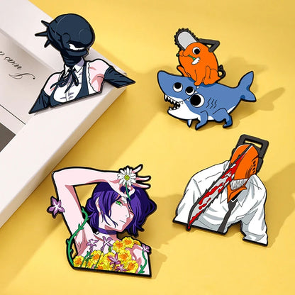 Chainsaw Man Reze Arc Brooch Set - 4pcs Anime Cosplay Metal Pins & Bag Accessories