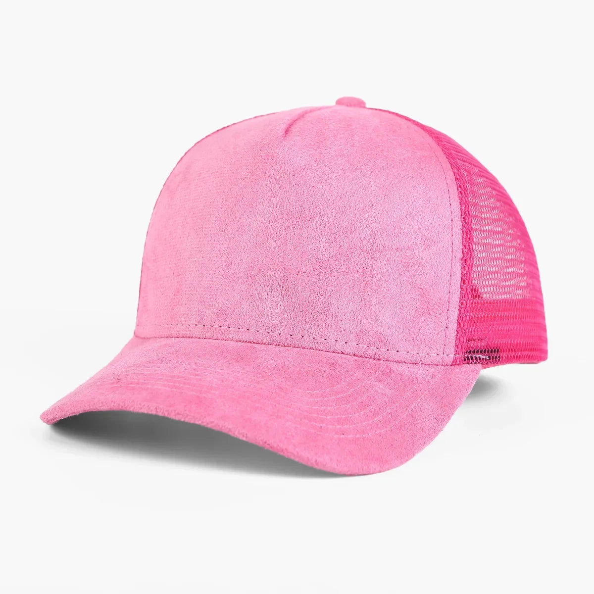 5 Panel Suede Trucker Hat - Solid Color Mesh Baseball Cap for Men & Women