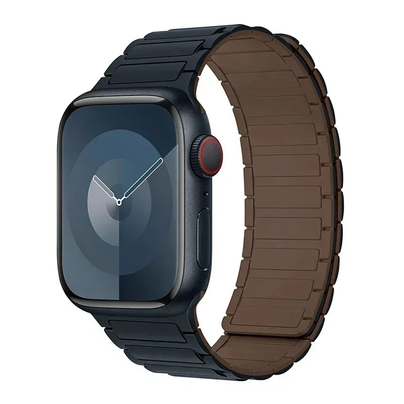 Magnetic Silicone Sports Band for Apple Watch — Fits Ultra 2 (49mm) & Series 9/8/7/6/5/4/SE/3 (38–45mm)