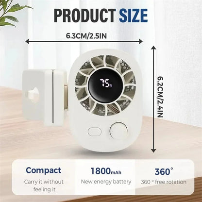 3-in-1 Clip-On Fan - 360° Rotatable USB Rechargeable Car, Outdoor & Desktop Cooling Fan