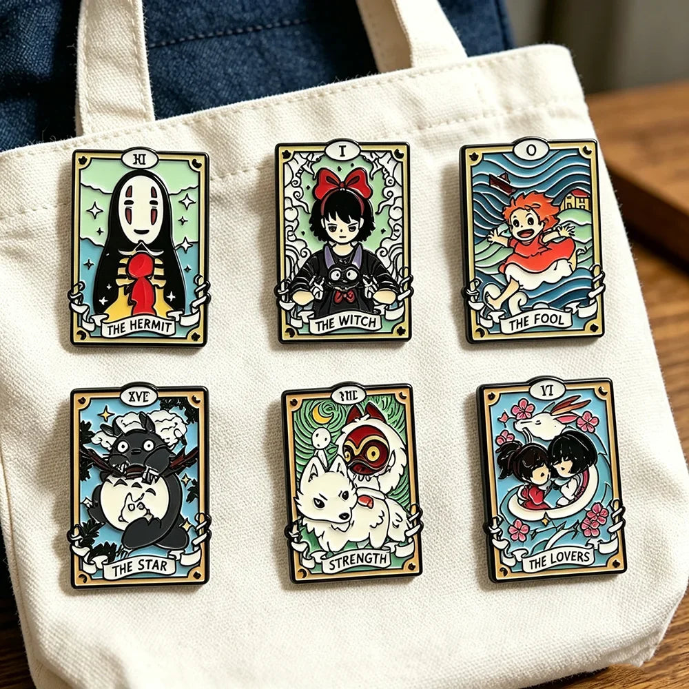 Anime Cat Enamel Brooch Set - 6pcs Cartoon Animal Pins for Backpacks, Fashion Accessories & Gifts
