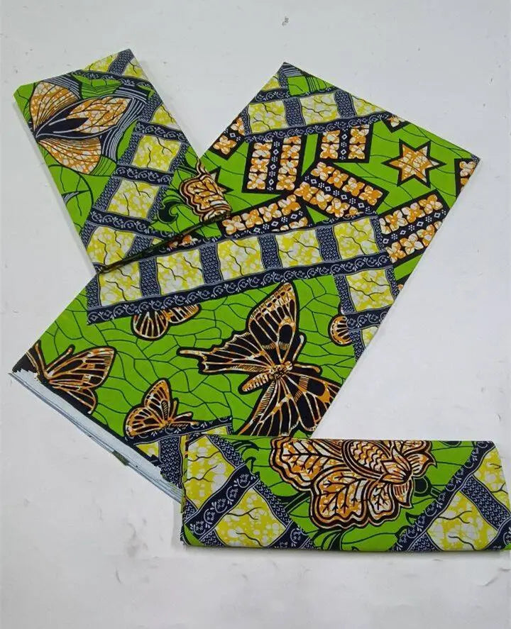 100% Cotton Ankara Fabric - High Quality African Print Batik Real Wax Pagne 6 Yards for Stylish Sewing