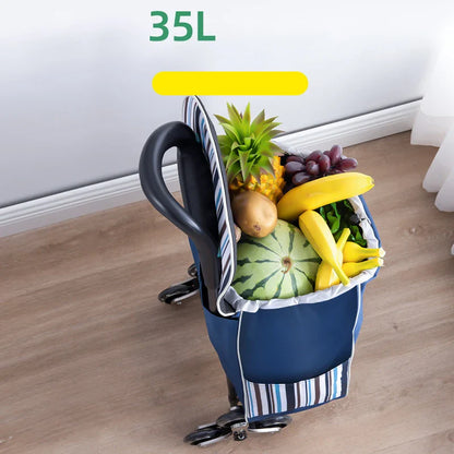 Lightweight Folding Grocery Shopping Trolley – Hand-Pull Cart for Household & Outdoor Travel