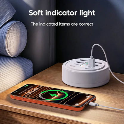 8-Port 66W Desktop Charging Station - 4 USB + 4 USB-C Fast Charger for Home & Travel