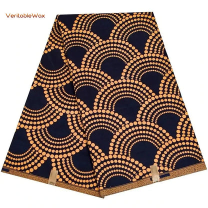 African Ankara Double Print Batik Fabric - Real Wax Patchwork Textile for DIY Sewing, Wedding Dresses & Crafts