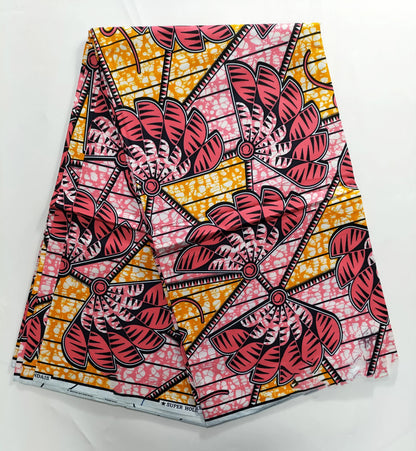 African Real Wax Print Fabric - 100% Cotton Nigerian Ankara Sewing Material for Party Dresses