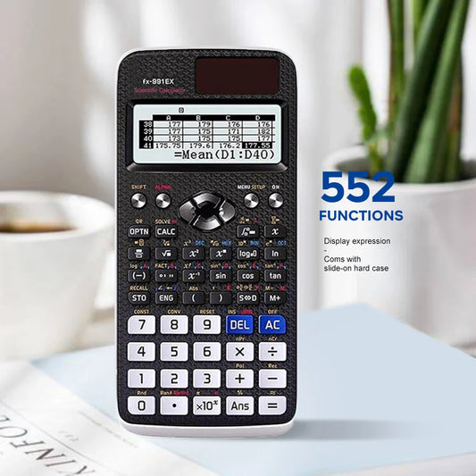 552-Function Scientific Calculator Multifunction Student Exam Calculator High-End Portable Math Learning Tool Economical Design