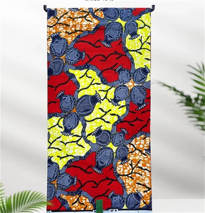 African Real Print Ankara Wax Fabric - Soft 100% Cotton Pagne 6 Yards
