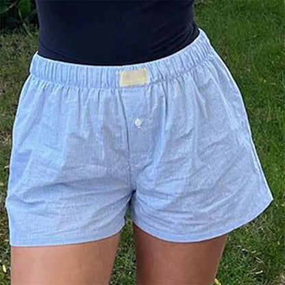 Cozy Up in Style: Women's Y2K Plaid Pajamas Shorts - Cute Flannel Lounge Sleep Shorts with Elastic Waist, Baggy Boxers Tracksuit Bottoms