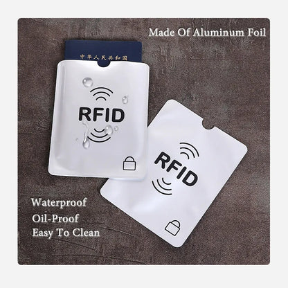 10PCS RFID Card Protector Sleeves - Anti Scan NFC Blocking Aluminum Foil Credit Card Holder