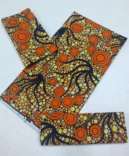 100% Cotton Ankara Fabric - High Quality African Print Batik Real Wax Pagne 6 Yards for Stylish Sewing