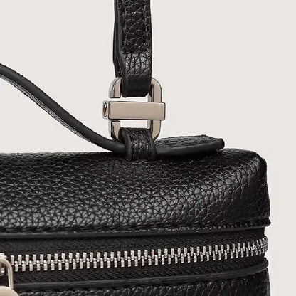 Lychee Grain Mini Shoulder Bag - Elegant Women’s Fashion Crossbody Handbag with Lunch Box Style Design