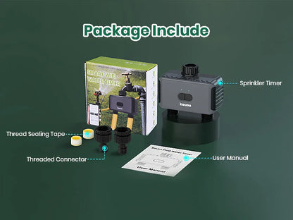 Zigbee/WiFi Automatic Water Timer – Dual Hose Garden Irrigation System, Sprinkler Programmer, Alexa Support