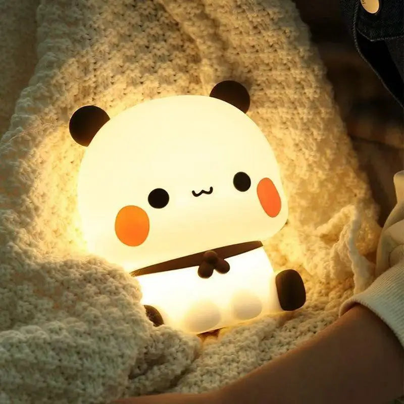 Kawaii Panda LED Night Light - Cute Cartoon Animal Lamp for Bedroom, Living Room & Kids’ Decor