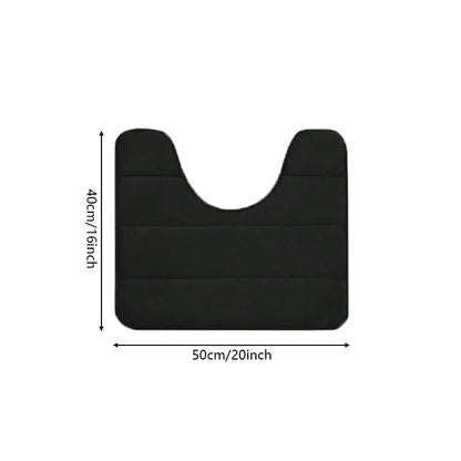 Soft Non-Slip Quick-Dry Bathroom U-Mat - Pure Color Stripe Absorbent Toilet & Shower Carpet