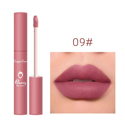 Nude Matte Lip Gloss - 12 Colors Long-Lasting Velvet Waterproof Non-Fade Non-Stick Lipstick for Women’s Makeup