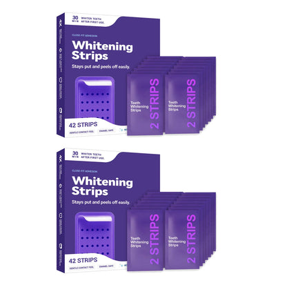 Purple Teeth Whitening Strips - Advanced Whitening Gel for Yellow Teeth Stain Removal & Bright Smile Care