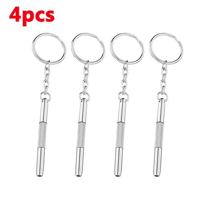 Mini 3-in-1 Glasses Screwdriver Kit | Multifunction Spectacle, Sunglass & Watch Repair Set with Keychain