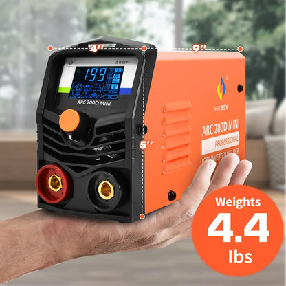 HITBOX ARC200D Welding Machine – 2-in-1 ARC MMA LIFT TIG Mini IGBT Inverter with LED Digital Display – Portable Home Welder 220V, 10-200A