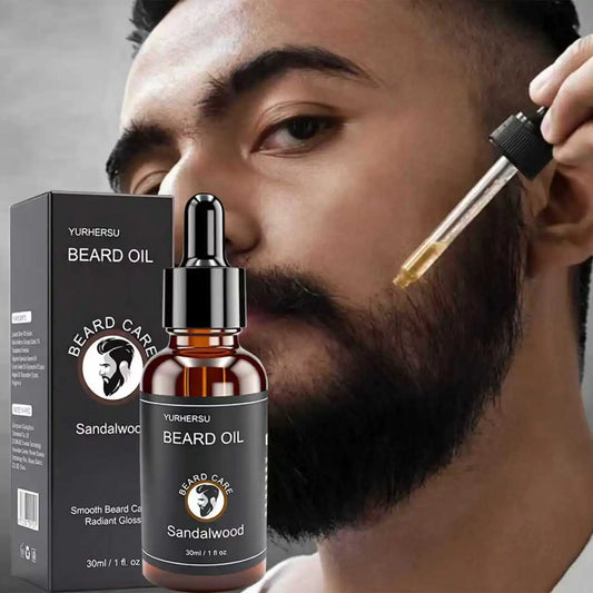 YURHERSU 30ml Beard Growth Oil for Men – Thickening, Softening & Nourishing Facial Hair Care Serum for Smooth, Healthy Beard Growth