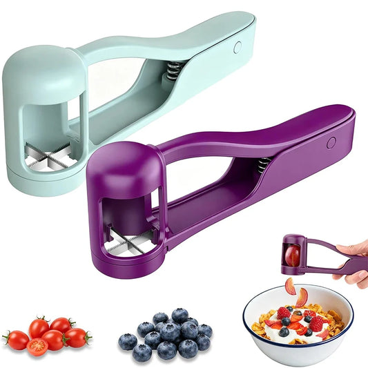 Grape Cutter Slicer for Toddlers - One Second Fruit Quarter Slicer for Grapes Cherry Tomatoes Strawberries Kitchen Safety Gadget