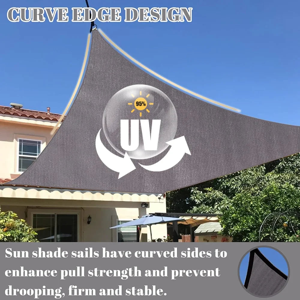 Waterproof Sun Shade Sail Canopy - UV Block Outdoor Patio Garden Backyard Awning Privacy Shelter