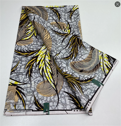 Original African Wax Print Fabric - 6 Yards 100% Cotton Nigerian Ankara Sewing Material