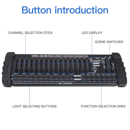 Yiflamefly 384 Channel DMX512 Lighting Controller - Stage Light Programming Console for DJ, Concert & Professional Events