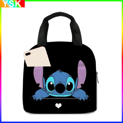 MINISO Stitch Children's Lunch Bag – Primary School Cartoon Lunch Box, Best Gift for Kids, Mochila Style