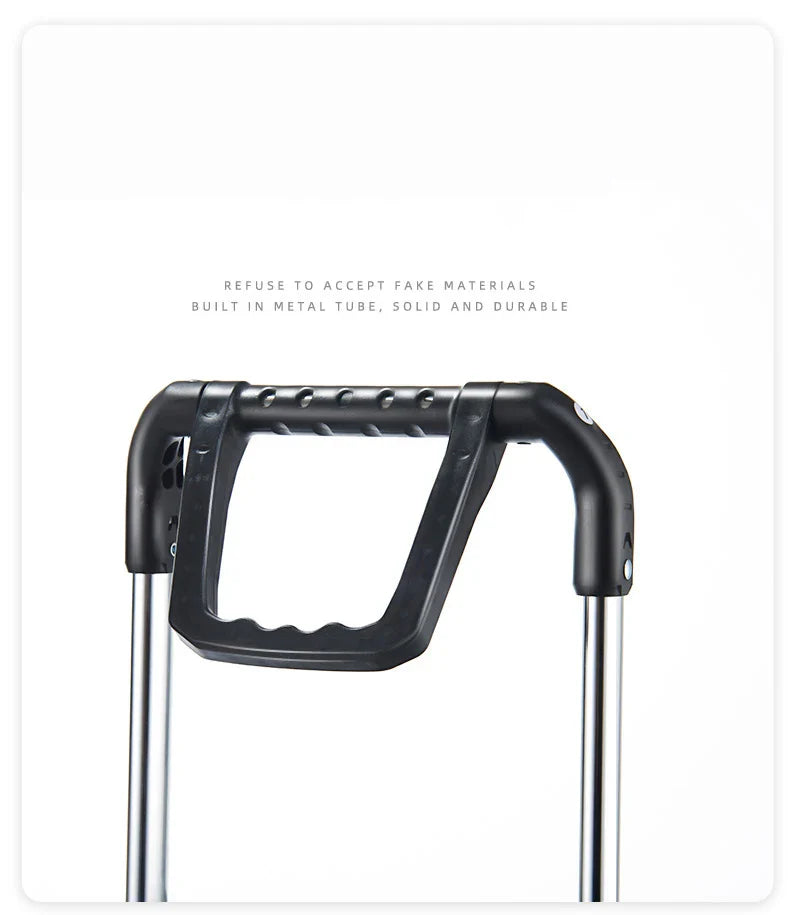 Portable Aluminum Alloy Grocery Cart – Folding Trolley with Large Capacity, Lightweight & Step Climbing Design