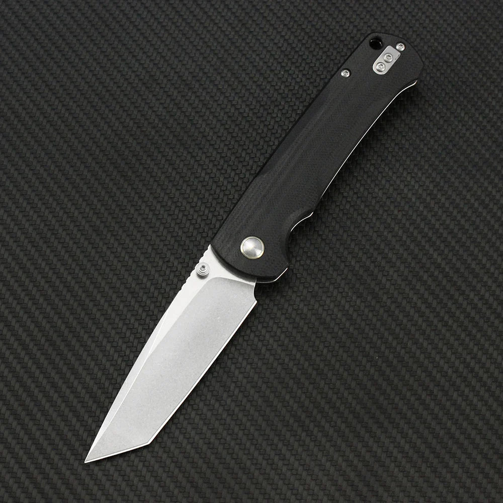 Tunafire 14C28N Steel Folding Tactical Knife – G10/Carbon Fiber Handle Flipper EDC Pocket Knife for Camping & Hunting