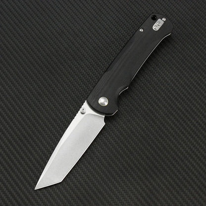 Tunafire 14C28N Steel Folding Tactical Knife – G10/Carbon Fiber Handle Flipper EDC Pocket Knife for Camping & Hunting