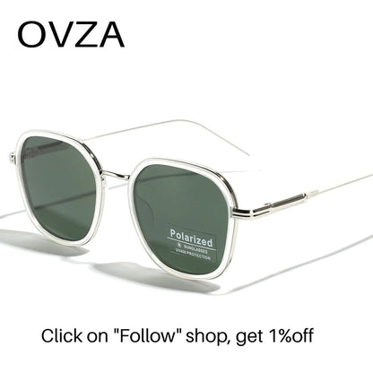 OVZA TR90 Polarized Sunglasses – Fashion Square Frame Driving Glasses for Men & Women S2074