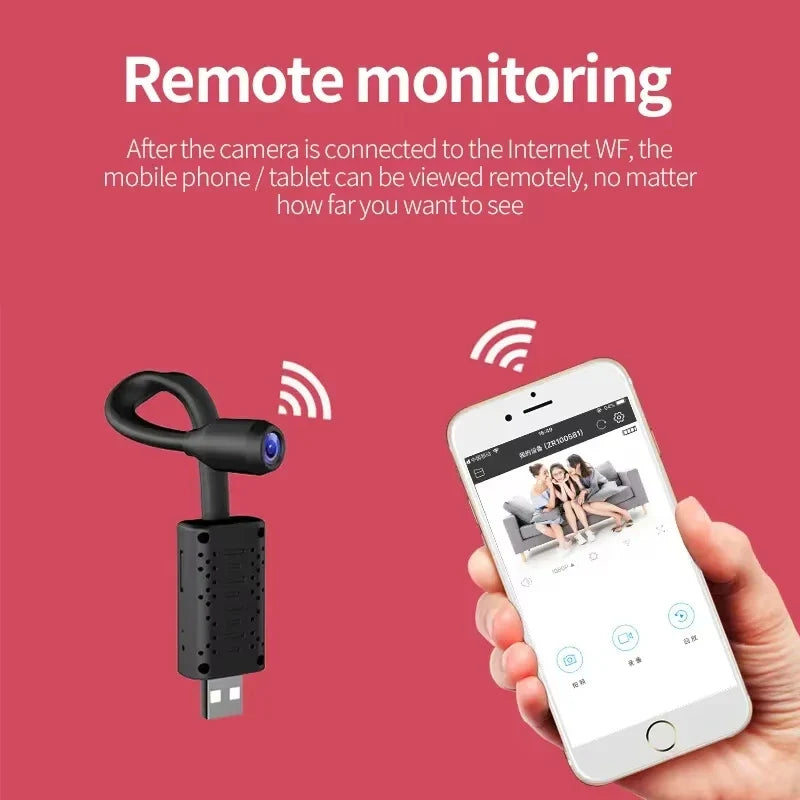 4K USB WiFi Mini Camera - Flexible Lens Motion Detection Video Recorder for Security Monitoring