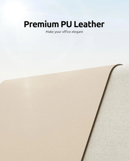 Large Leather Mouse Pad Desk Mat - Non-Slip PU Leather Office Desk Protector for Laptop & Workspace Setup