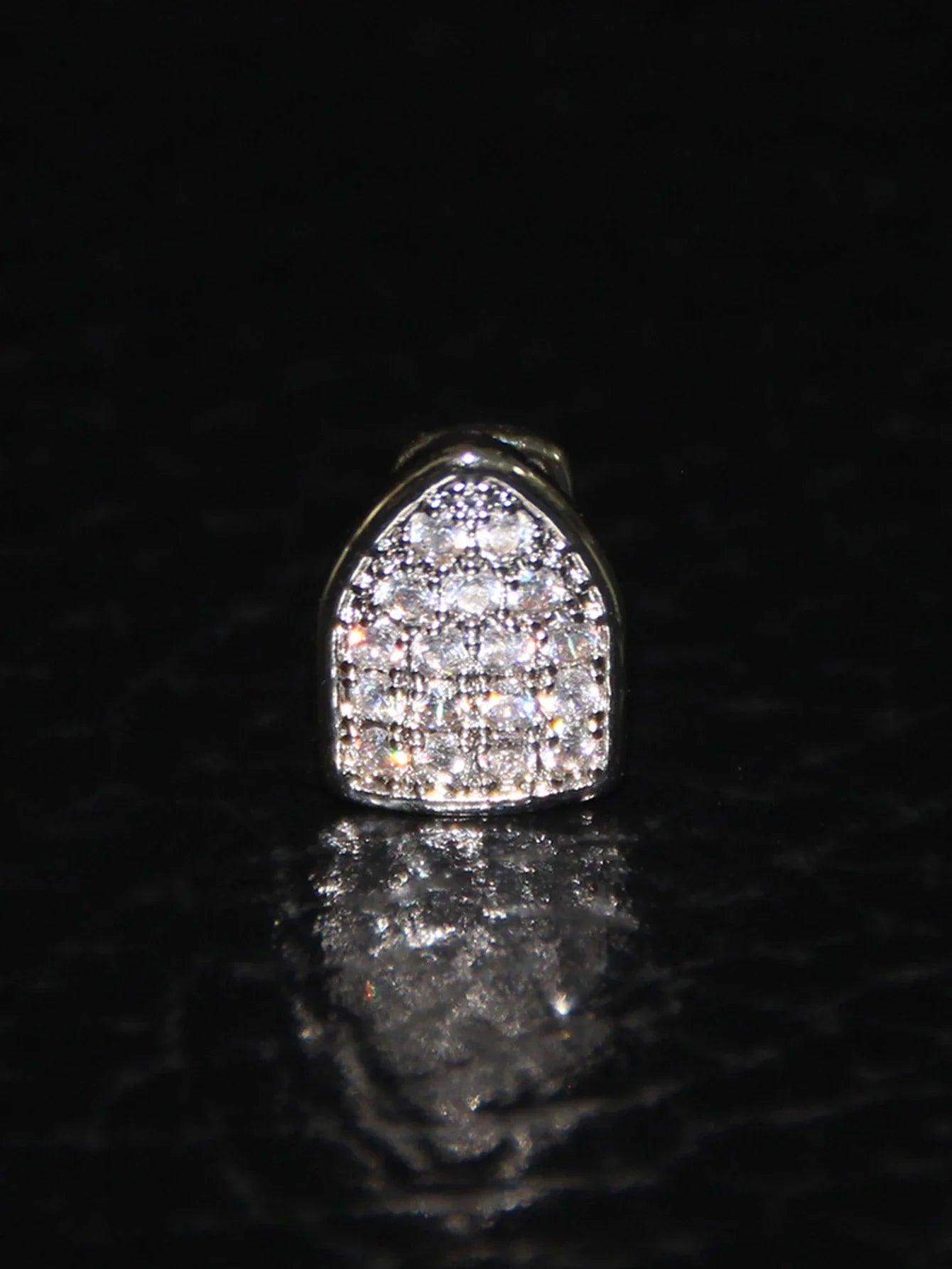 Full Zircon Inlaid Teeth Decoration – Hip Hop Style Single Teeth for Men & Women, Perfect for Dating & Party Wear