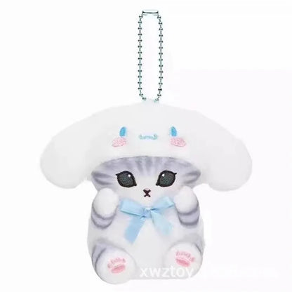 Kawaii Mofusand Shark Cat Keychain – Cute Cartoon Pendant Doll for Backpack & Decor