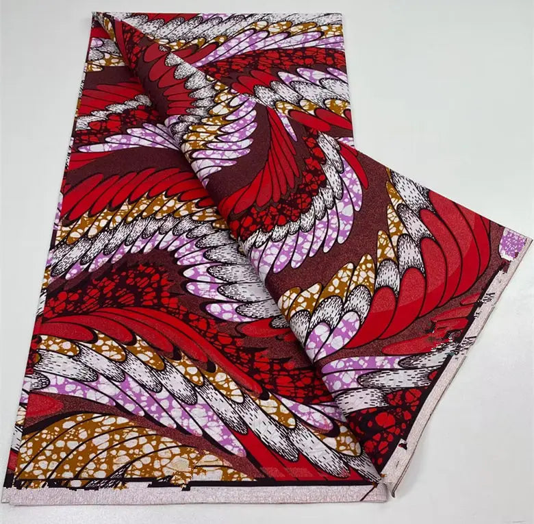 African Golden Glitter Wax Fabric - 6 Yards Ankara Batik Pagne Material for Sewing & Fashion Designs