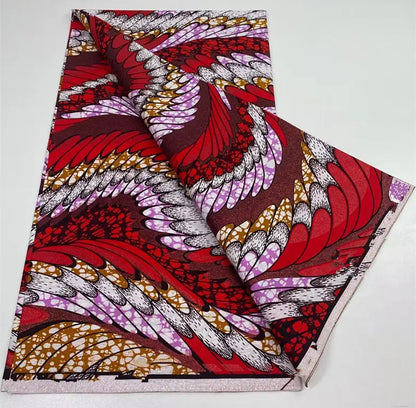 African Golden Glitter Wax Fabric - 6 Yards Ankara Batik Pagne Material for Sewing & Fashion Designs