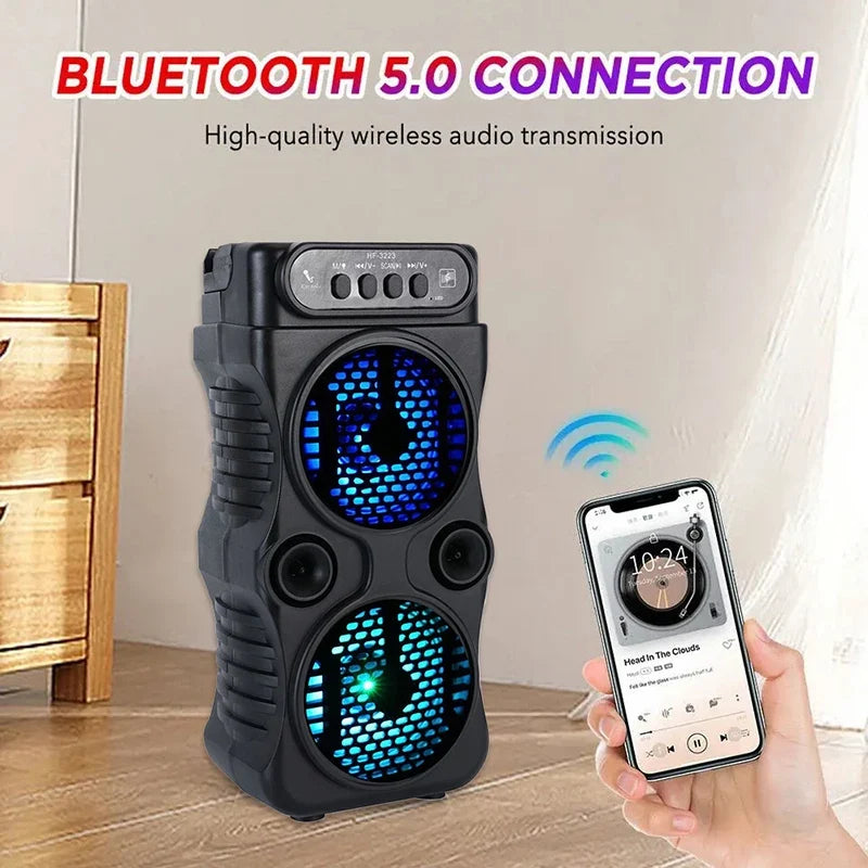 Portable Wireless Speaker - Dual 3-Inch Stereo Bass Subwoofer for Parties, Karaoke & Outdoor Music