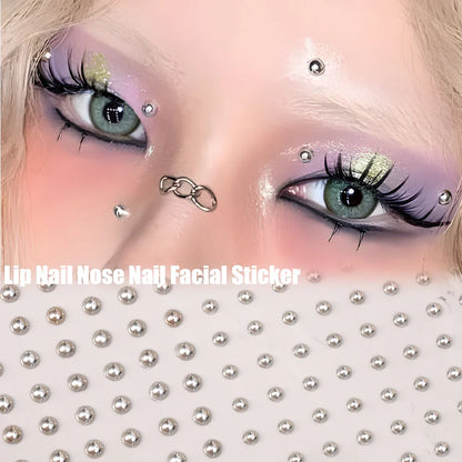 180PC Non-Piercing Lip, Nail & Body Stickers – Self-Adhesive, Waterproof, Reusable Fake Jewelry for Lips, Eyebrows, Nose & Belly Button