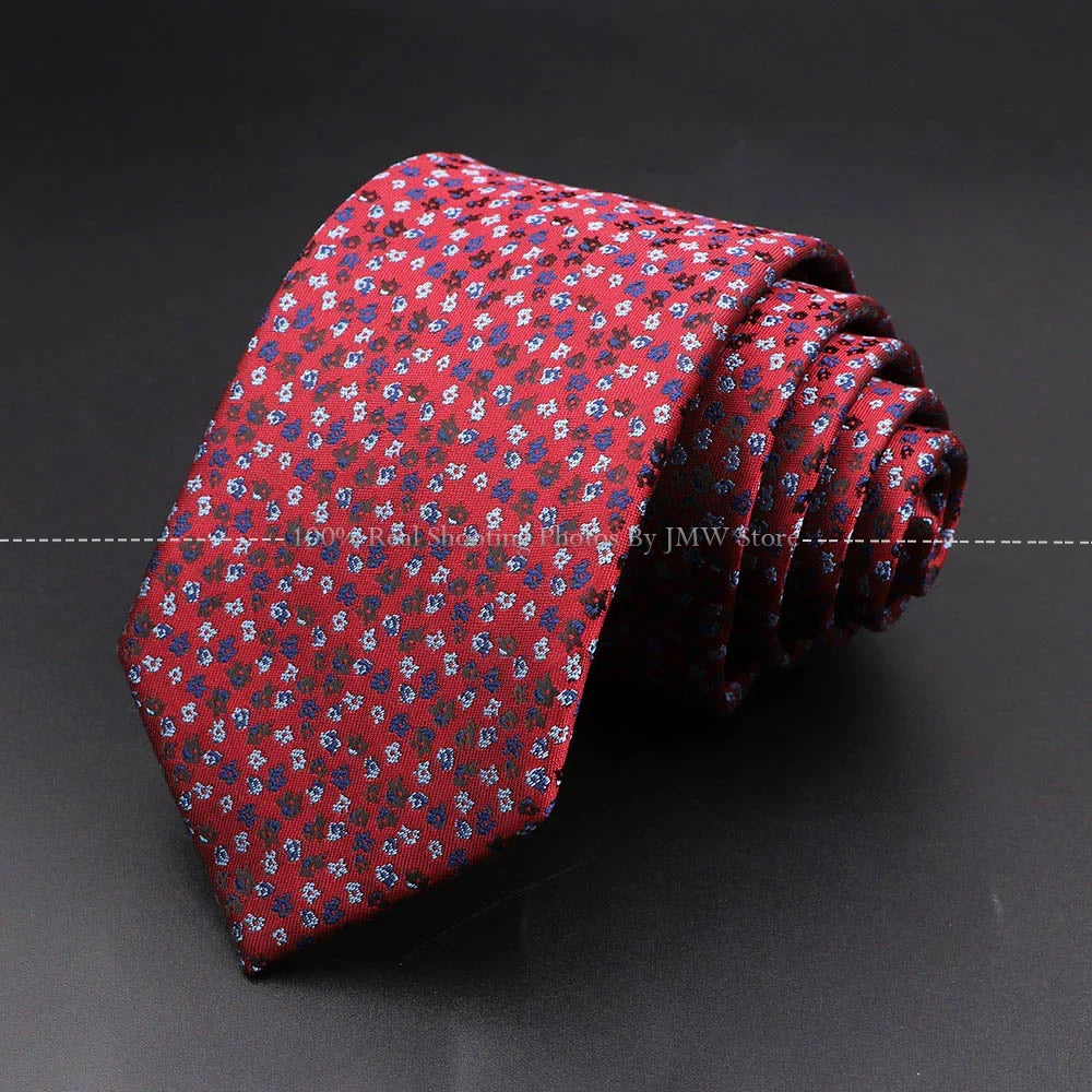 Men’s Wedding Floral Necktie - Wave Fireworks Meteor Flower Design Tie for Groom, Business & Formal Accessories Gift